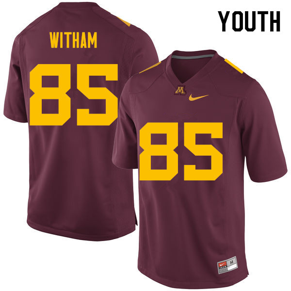Youth #85 Bryce Witham Minnesota Golden Gophers College Football Jerseys Sale-Maroon